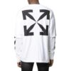 Off-White Herr-T-shirt med Mona Lisa-tryck, rund hals, långa ärmar och lös passform, vit