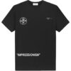 Off-White Herr-T-shirt med pilmönster, korta ärmar och lös passform, svart