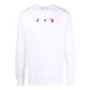 Off-White Herr-T-shirt med pilmönster, långärmad, vanlig vit