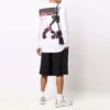 Off-White Herr-T-shirt med pilmönster, långärmad, vanlig vit