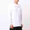 Off-White Herr-T-shirt med pilmönster, långärmad, vanlig vit
