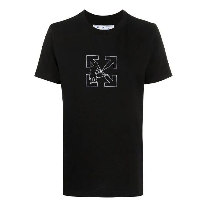 Off-White Herr-T-shirt med piltryck i svart