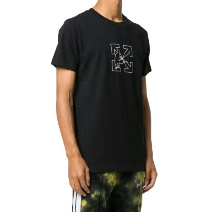 Off-White Herr-T-shirt med piltryck i svart