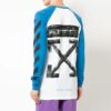 Off-White Herr-T-shirt med raglanärmar, färgblockering och pilmotiv