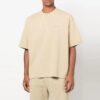 Off-White Herr T-shirt med randigt mönster, rund hals och korta ärmar, beige