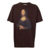 Off-White Herr-T-shirt med tryck, kortärmad, brun