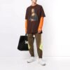 Off-White Herr-T-shirt med tryck, kortärmad, brun
