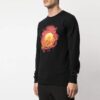Off-White Herr-t-shirt med tryck på långärmad svart T-shirt
