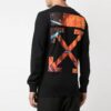 Off-White Herr-t-shirt med tryck på långärmad svart T-shirt