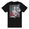 Off-White Herr-T-shirt med tryck på ryggen, korta ärmar, svart