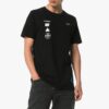 Off-White Herr-T-shirt med tryck på ryggen, korta ärmar, svart
