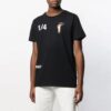 Off-White Herr-T-shirt med tryck på ryggen, korta ärmar, svart Short