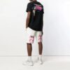 Off-White Herr-T-shirt med tryck på ryggen, korta ärmar, svart Short