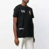 Off-White Herr-T-shirt med tryck på ryggen, korta ärmar, svart Short