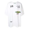 Off-White Herr-T-shirt med tryck på ryggen, kortärmad, vit T-shirt