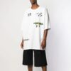 Off-White Herr-T-shirt med tryck på ryggen, kortärmad, vit T-shirt