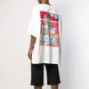 Off-White Herr-T-shirt med tryck på ryggen, kortärmad, vit T-shirt