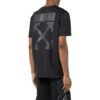 Off-White Herr-T-shirt med tryckt pilmönster, rund hals och korta Shorts, svart