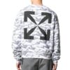 Off-White Herrbomullströja med geometriskt mönster, heltryck, rund hals och långa ärmar, vit