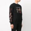 Off-White Herrmönstertryck Rund hals Långärmad Svart