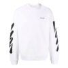 Off-White Herrtröja med logotryck, rund hals, vit