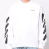 Off-White Herrtröja med logotryck, rund hals, vit