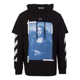 Off-White Herrtröja med målningsmönster, lös passform, svart