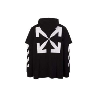 Off-White Herrtröja med målningsmönster, lös passform, svart