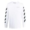 Off-White Långärmad vit T-shirt med tryck för män