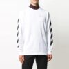 Off-White Långärmad vit T-shirt med tryck för män