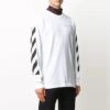 Off-White Långärmad vit T-shirt med tryck för män