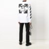 Off-White Långärmad vit T-shirt med tryck för män