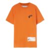Off-White Men’s x Teenage Engineering Crossover SS22 T-shirt med logotryck, rund hals och korta ärmar, orange