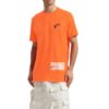 Off-White Men’s x Teenage Engineering Crossover SS22 T-shirt med logotryck, rund hals och korta ärmar, orange