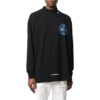 Off-White, svart långärmad T-shirt för herr med 3D-mönster i bokstavsdesign
