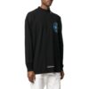 Off-White, svart långärmad T-shirt för herr med 3D-mönster i bokstavsdesign
