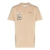 Off-White x Browns 50 Crossover-logotryck, lös rundhalsad kortärmad Shorts-tröja, standardversion, beige