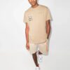 Off-White x Browns 50 Crossover-logotryck, lös rundhalsad kortärmad Shorts-tröja, standardversion, beige