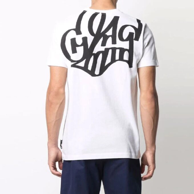 Off-White x Katsu Crossover-tryckt tröja med korta ärmar och lös passform, vit