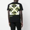 Opposite Arrow Slim Shorts-ärmad T-shirt ”Svart/Lime”