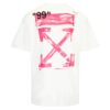 Oversized Diag Stencil T-shirt ”Vit Fuchsia Rosa”