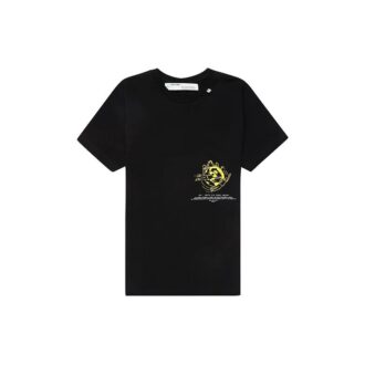 SS20 Svart bomullst-shirt med symboler, kortärmad herrskjorta med logotyp, normal passform