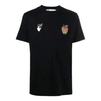 SS21 Arrow Apple-tryck, casual kortärmad, standardversion, svart