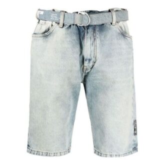 SS21 Bältes- och logotryckta Denim Shorts, blå