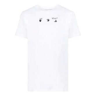 SS21 Bolt Arrows Alphabet Printing kortärmad vanlig version vit