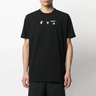 SS21 Bolt Arrows-tryck, kortärmad tröja med rund hals, standardversion, svart