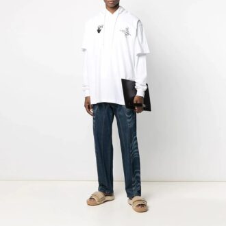SS21 Casual mönstrad tröja Vit