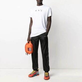 SS21 Casual rundhalsad kortärmad Shorts-tröja med tryck, vit