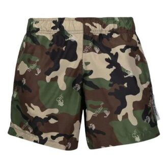 SS21 Casual shorts med kamouflage-tryck, grön