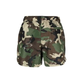 SS21 Casual shorts med kamouflage-tryck, grön